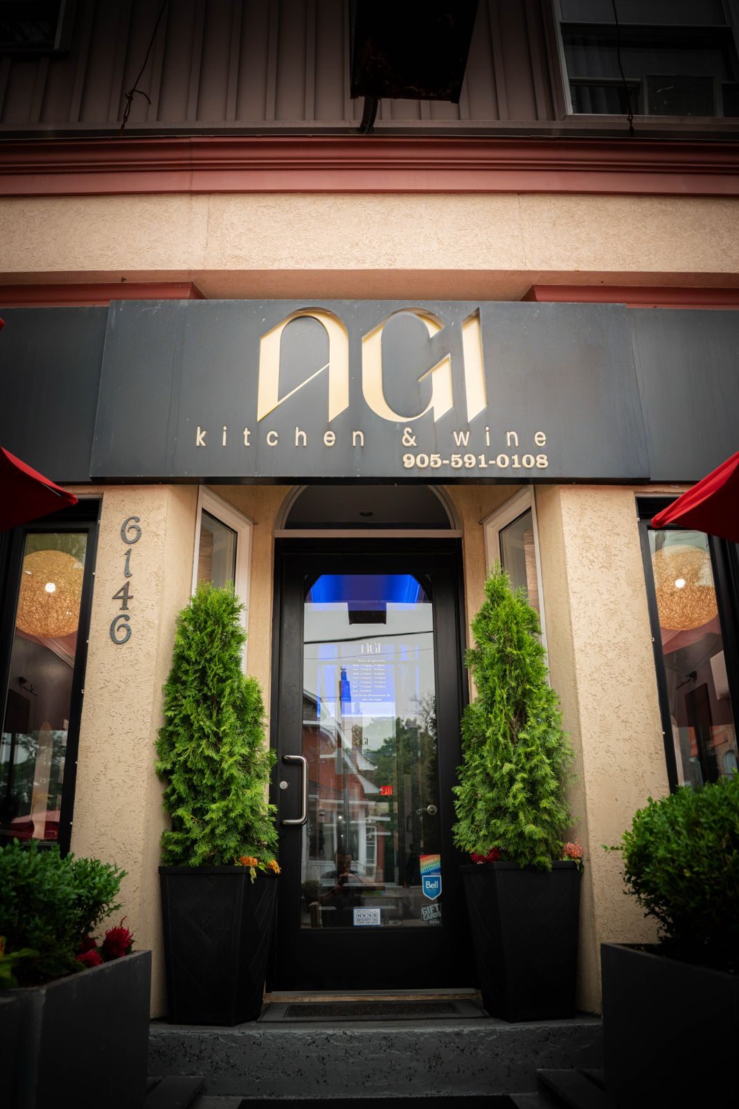 AGI Kitchen & Wine entrance on Main Street, Stouffville